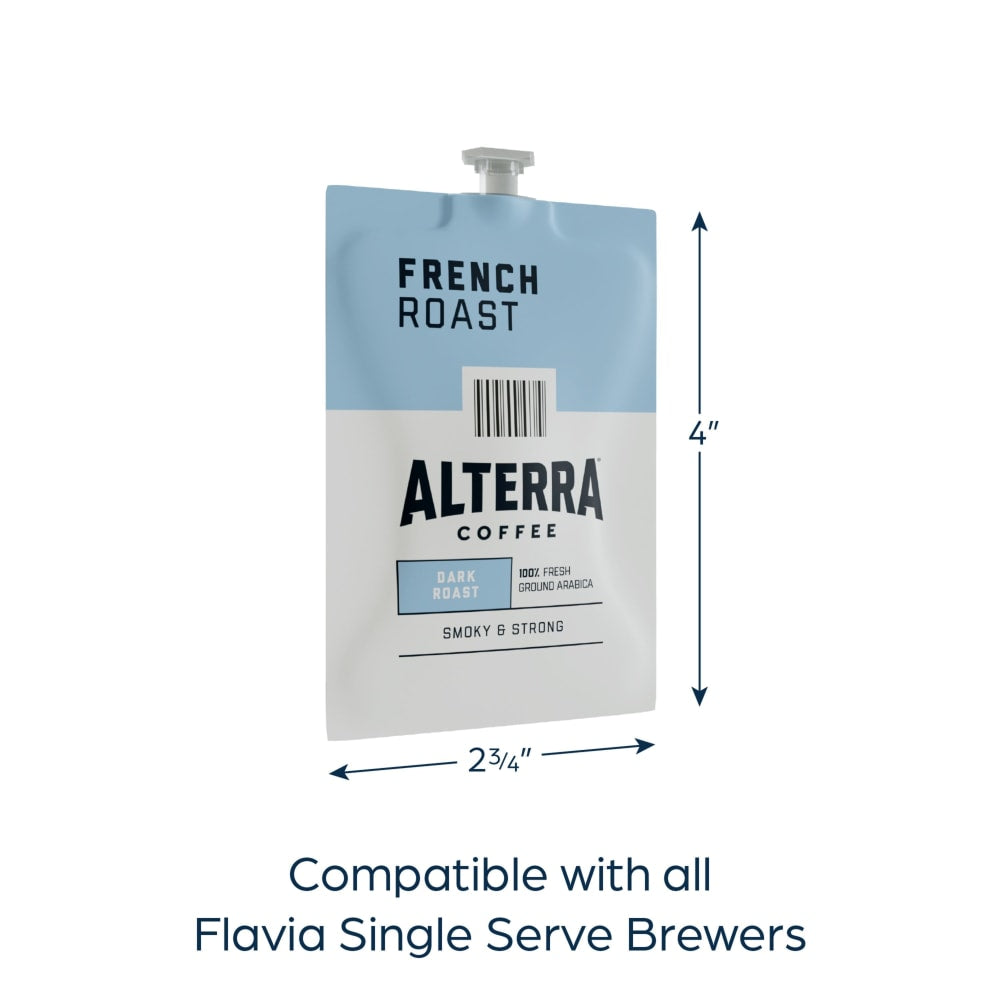 FLAVIA Coffee ALTERRA Single-Serve Coffee Freshpacks, French Roast, Carton Of 100