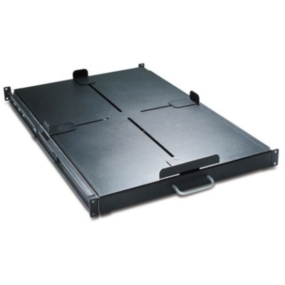 APC by Schneider Electric Sliding Shelf 200lbs/91kg Black - 1U Rack Height x 19in Rack Width - Rack-mountable - Black - 200.42 lb Static/Stationary Weight Capacity