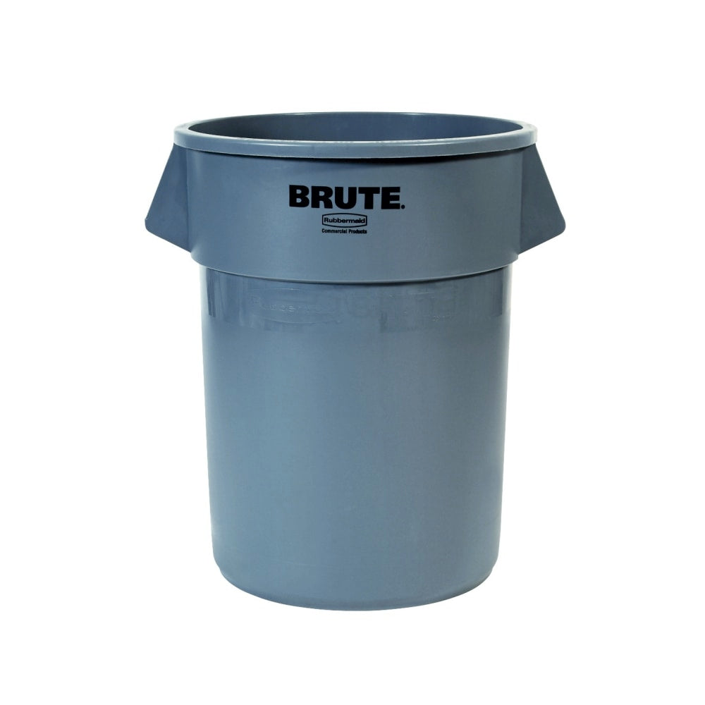 Rubbermaid Commercial BRUTE Round Plastic Refuse Container, 55 Gallon, Gray