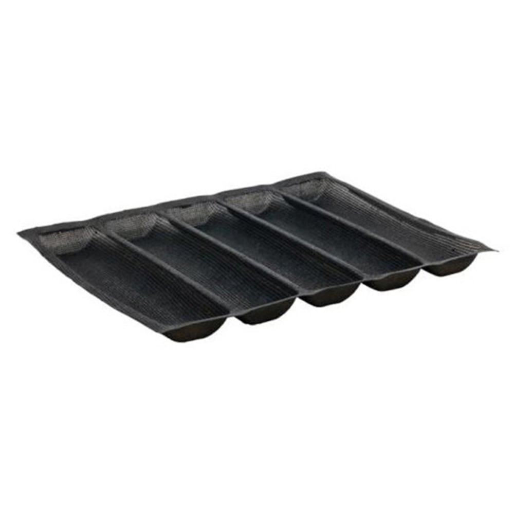 Winco 5-Loaf Silicone Bread Baking Pan, Black