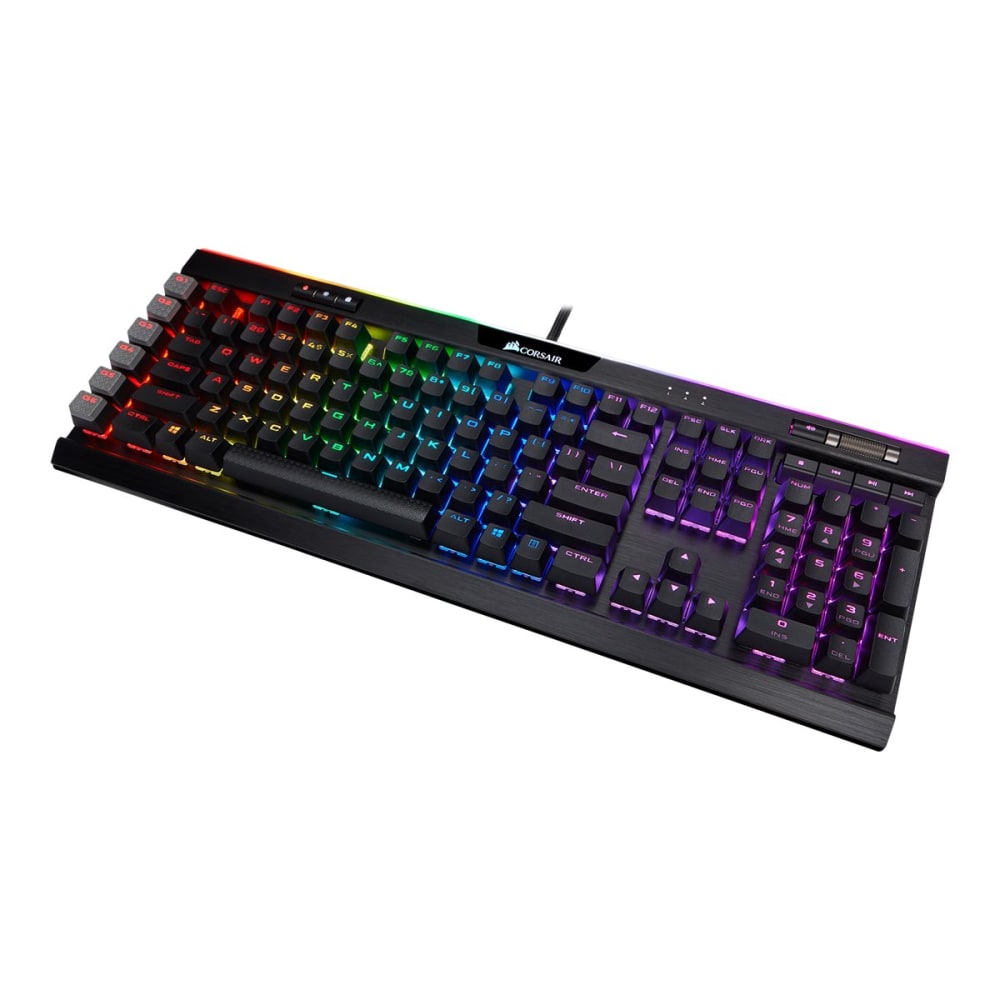 Corsair K95 RGB Platinum XT Mechanical Gaming Keyboard - Cherry MX Speed - Cable Connectivity - USB 2.0 Type A Interface - English US - PC, Mac, Windows, Mac OS - Mechanical Keyswitch - Black