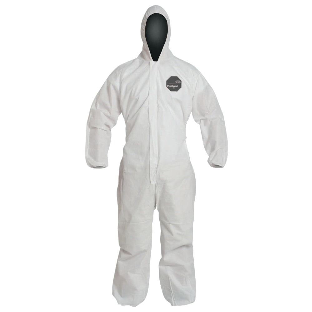 DuPont Proshield 10 Coveralls With Attached Hood, XXL, White, Pack Of 25