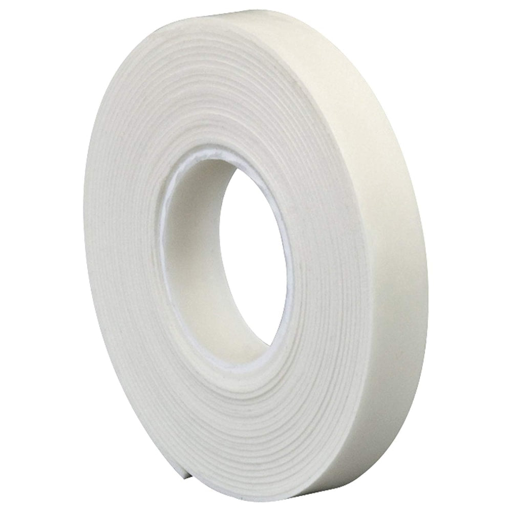 3M 4466 Double Sided Foam Tape, 1in x 5 Yd., White, 1/16in