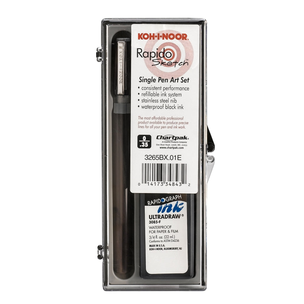 Koh-I-Noor Rapidosketch Technical Pen Set, 0.35 mm, Black Ink