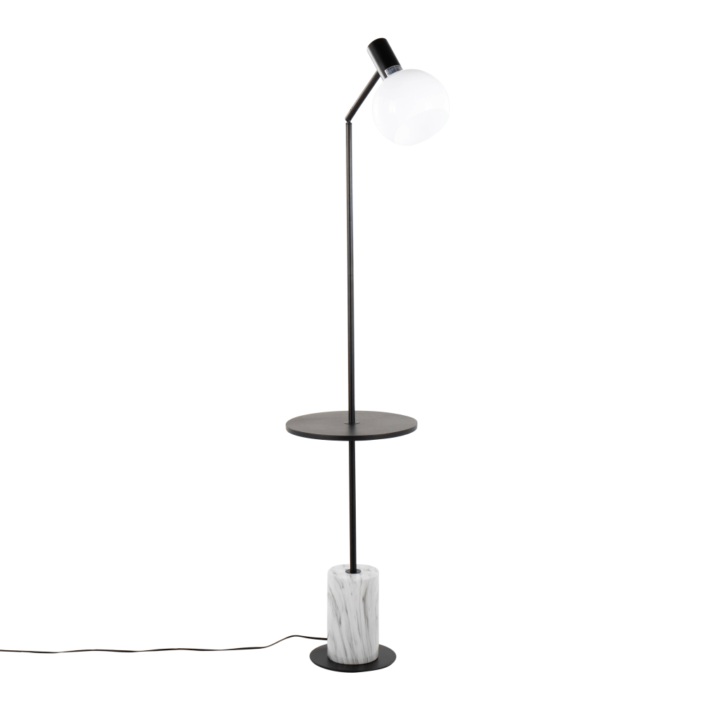 LumiSource Ana Floor Lamp, 73inH, White/Black