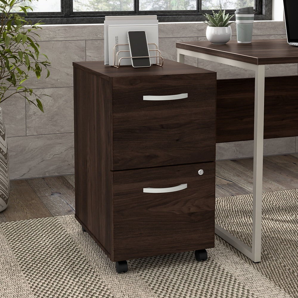 Bush Business Furniture Hybrid 21inD Vertical 2-Drawer Mobile File Cabinet, Black Walnut, Delivery