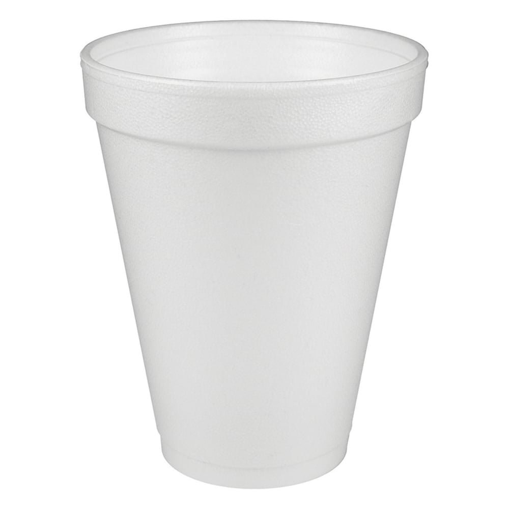 Dart Insulated Foam Drinking Cups, White, 12 Oz, Box Of 1,000, DCC12J12