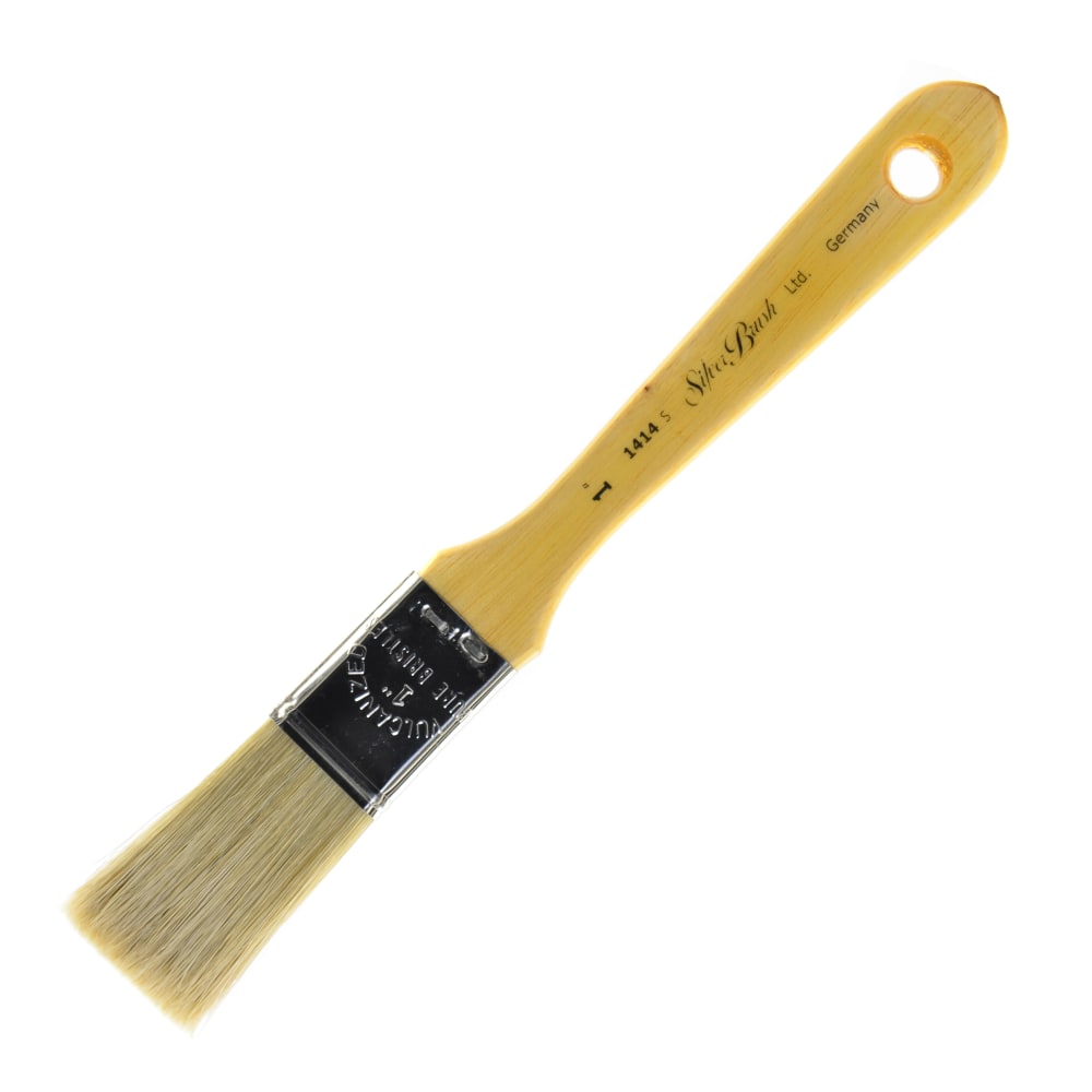 Silver Brush Varnish Paint Brush Series 1414S, 1in, Bulletin Cutter, Hog Hair, Natural