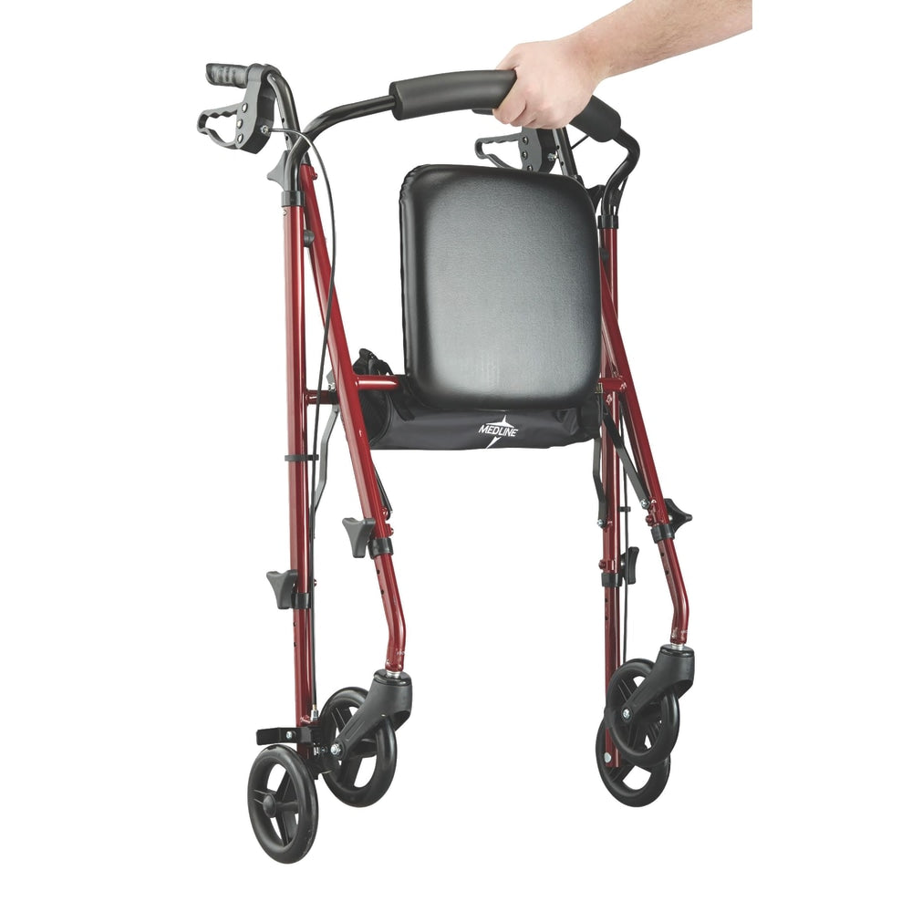 Medline Guardian Ultralight Rollator, 6in Wheels, Burgundy