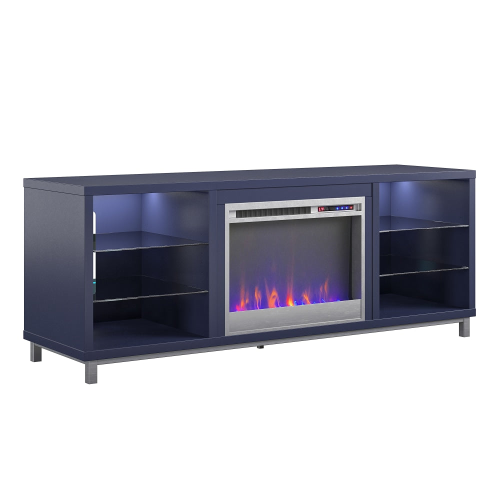 Ameriwood Home Lumina 70in Fireplace TV Stand, Navy