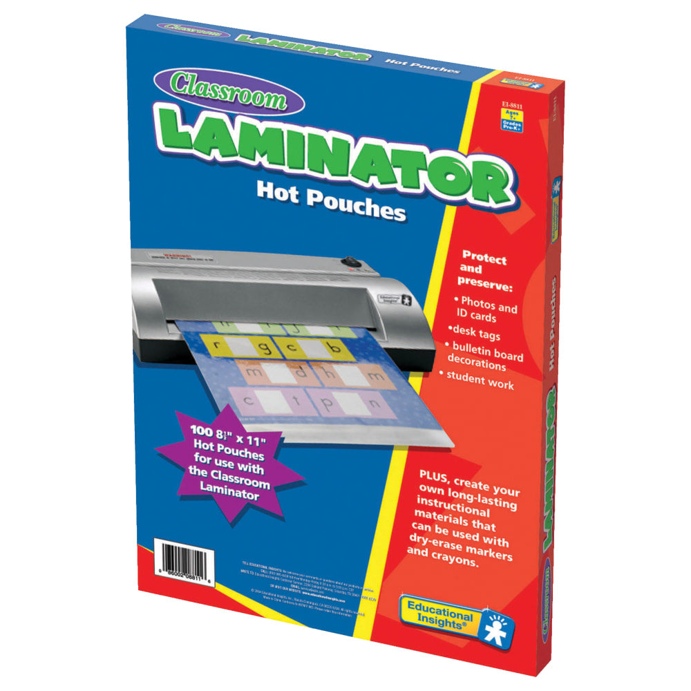 Learning Resources Classroom Laminator Pouches, 3 mils, 8 1/2in x 11in, Pack Of 100, EI-8811