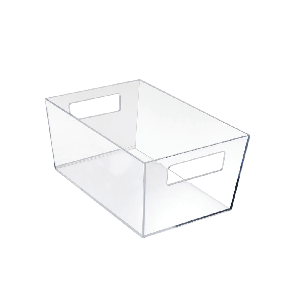 Azar Displays Tote Bins With Handles, Large, Clear, Pack Of 4 Bins