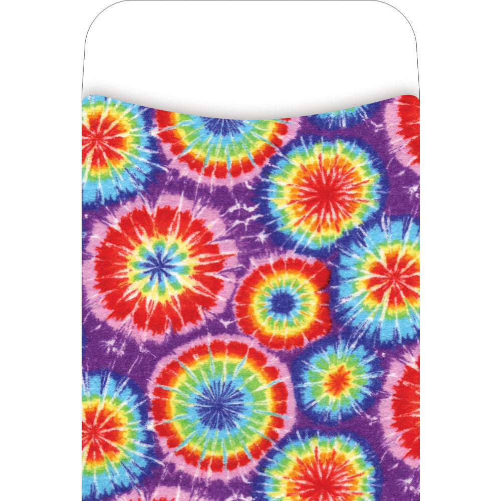 Barker Creek Peel & Stick Library Pockets, 3in x 5in, Tie Dye, Pack Of 60 Pockets