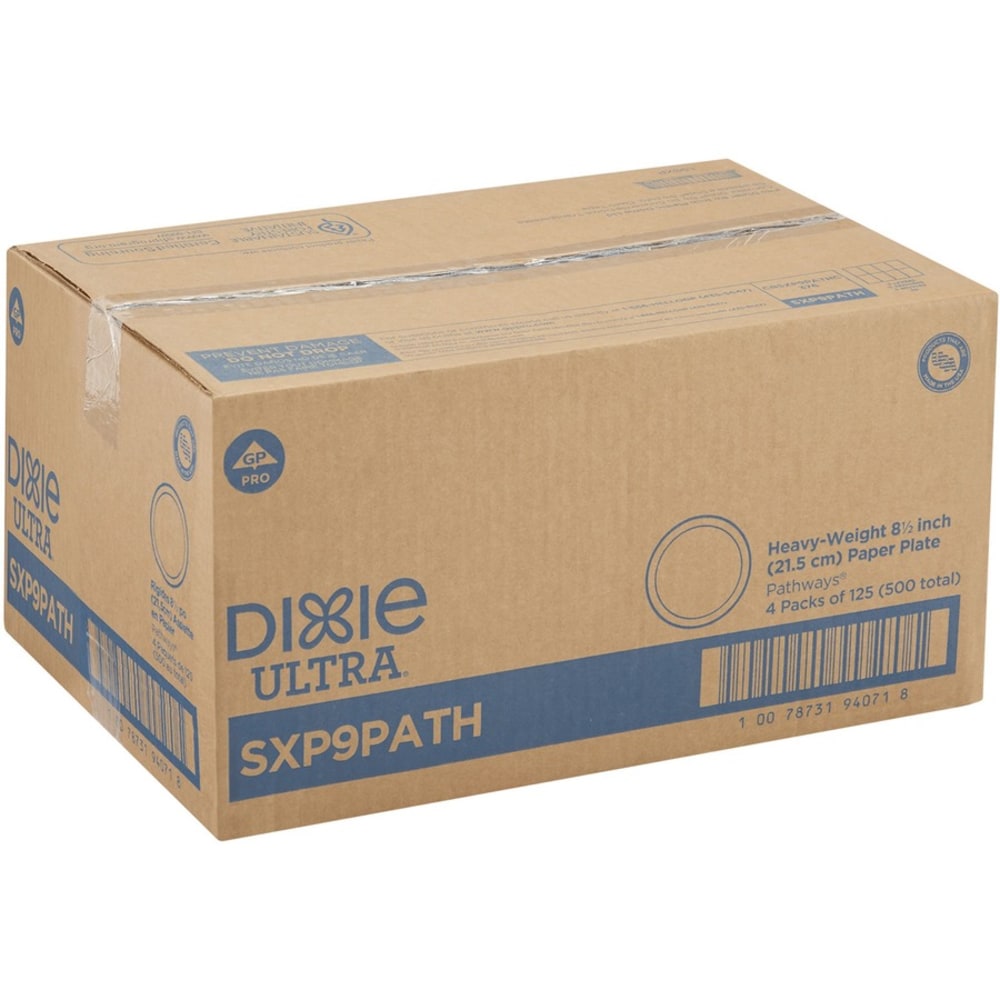 DIXIE ULTRA 8 1/2IN HEAVY-WEIGHT PAPER PLATES BY GP PRO (GEORGIA-PACIFIC), PATHWAYS, 500 PLATES PER CASE