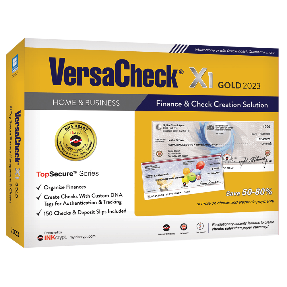 VersaCheck X1 INKcrypt Gold Software, 2023, Windows 8.1/10/11, Disc/Product Key