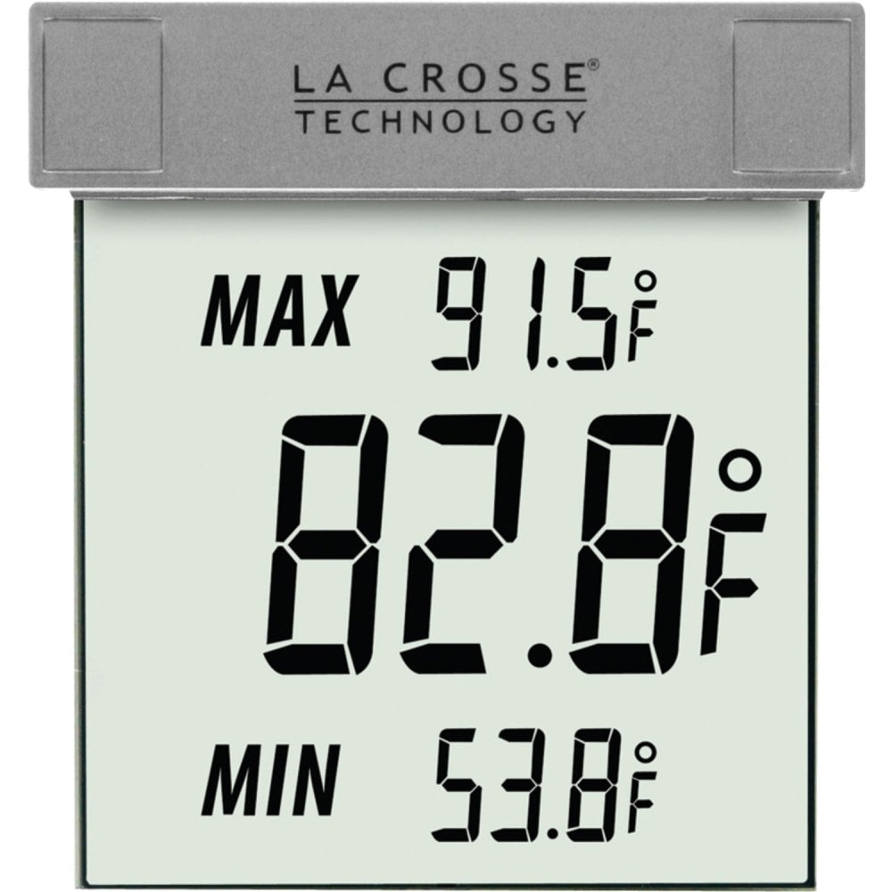 La Crosse Technology WS-1025U Outdoor Window Thermometer - 13 deg.F (-25 deg.C) to 158 deg.F (70 deg.C) - Easy to Read, Auto-reset, Weather Resistant - For Outdoor