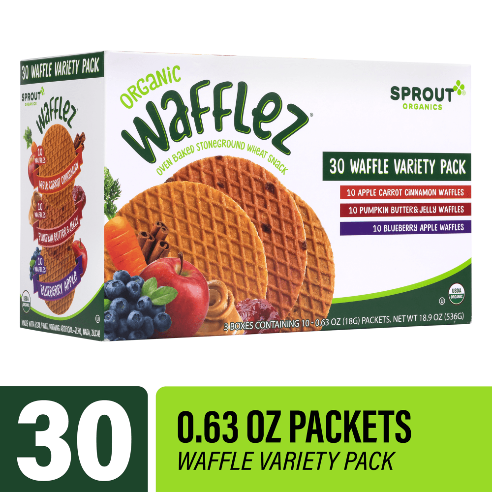 Sprout Wafflez Variety Pack, Box Of 30 Wafflez