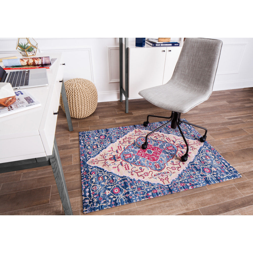 Anji Mountain Porto Rug'd Chair Mat, 1/4inH x 36inW x 48inD, Multicolor