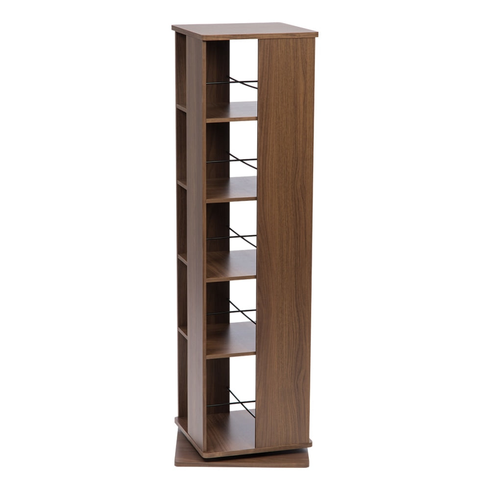 IRIS 54-3/4inH 5-Tier Revolving Bookshelf, Brown