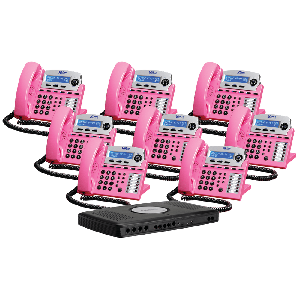 XBLUE Networks X16 Corded Telephone Bundle, Pink, Set of 8