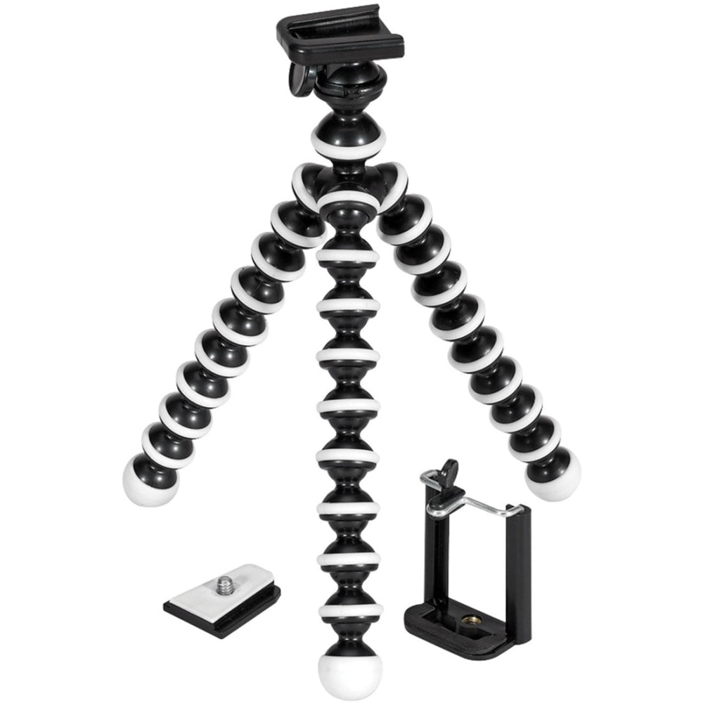 GPX 10in Mini Flexible Tripod - 3.54in to 9.84in Height - 5.51 lb Load Capacity