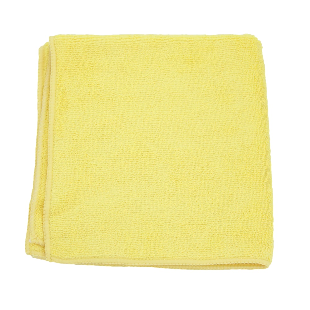 Hospeco MicroWorks Standard Microfiber Towels, 16in x 16in, Yellow, Pack Of 12 Towels