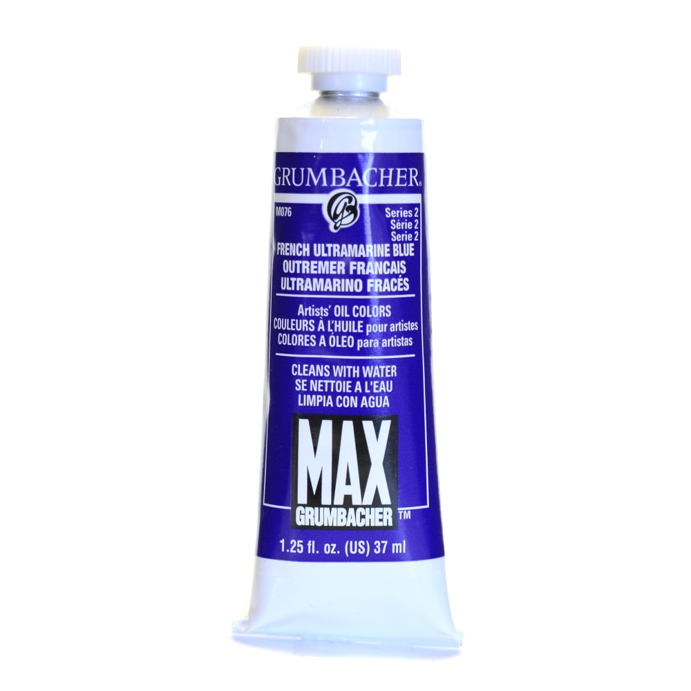 Grumbacher Max Water Miscible Oil Colors, 1.25 Oz, French Ultramarine Blue, Pack Of 2