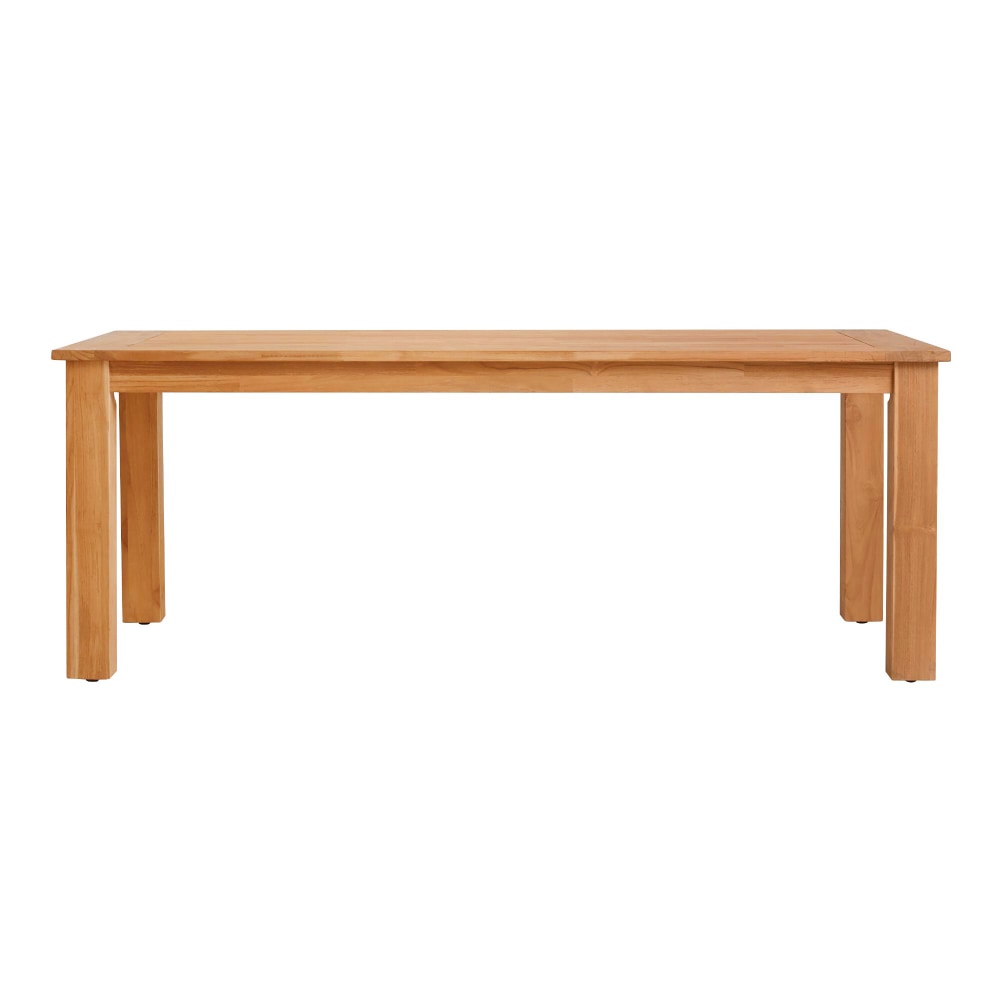 Linon Clemmett Wood Outdoor Furniture Dining Table, 30-1/4inH x 80inW x 36inD, Teak