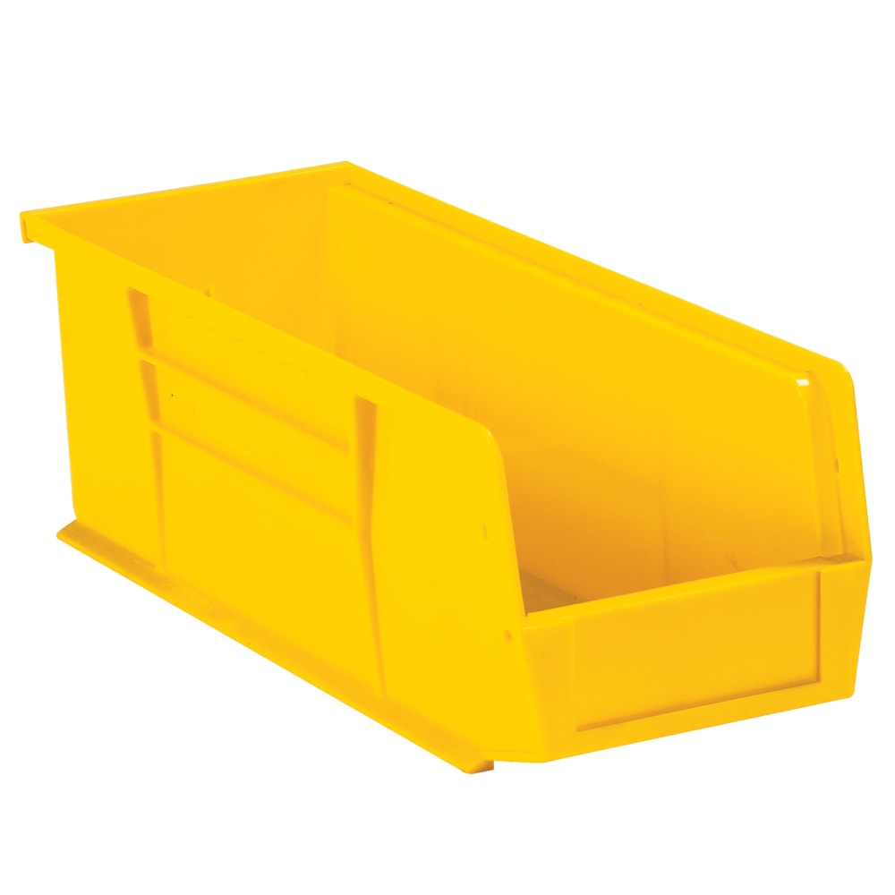 Partners Brand Plastic Stack & Hang Bin Boxes, Small Size, 14 3/4in x 5 1/2in x 5in, Yellow, Pack Of 12