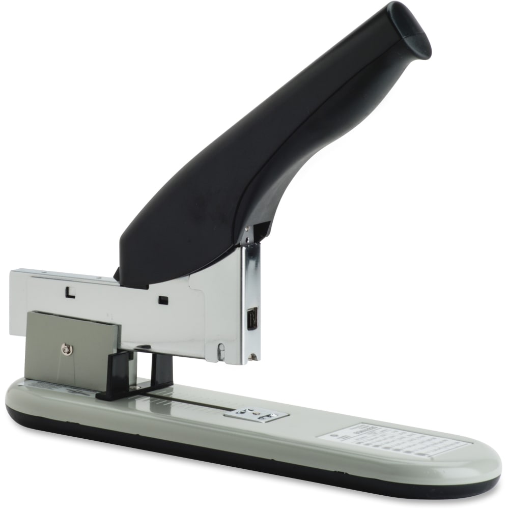 Business Source Heavy-duty Stapler - 220 Sheets Capacity - 1/4in , 1/2in , 3/8in , 5/8in , 9/16in , 13/16in , 15/16in , 7/8in , 3/4in , 5/16in Staple Size - 1 Each - Black, Putty