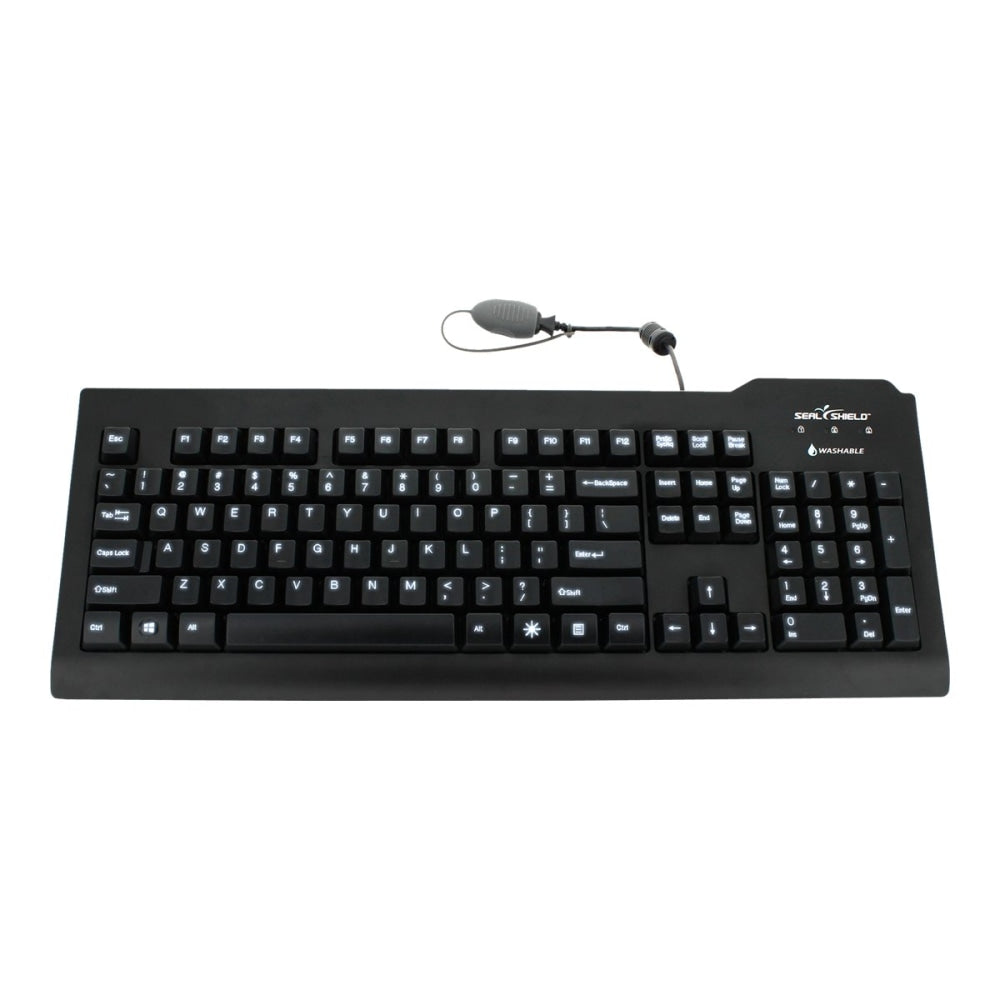 Seal Shield Silver Seal Glow Waterproof - Keyboard - backlit - USB - US - waterproof - black