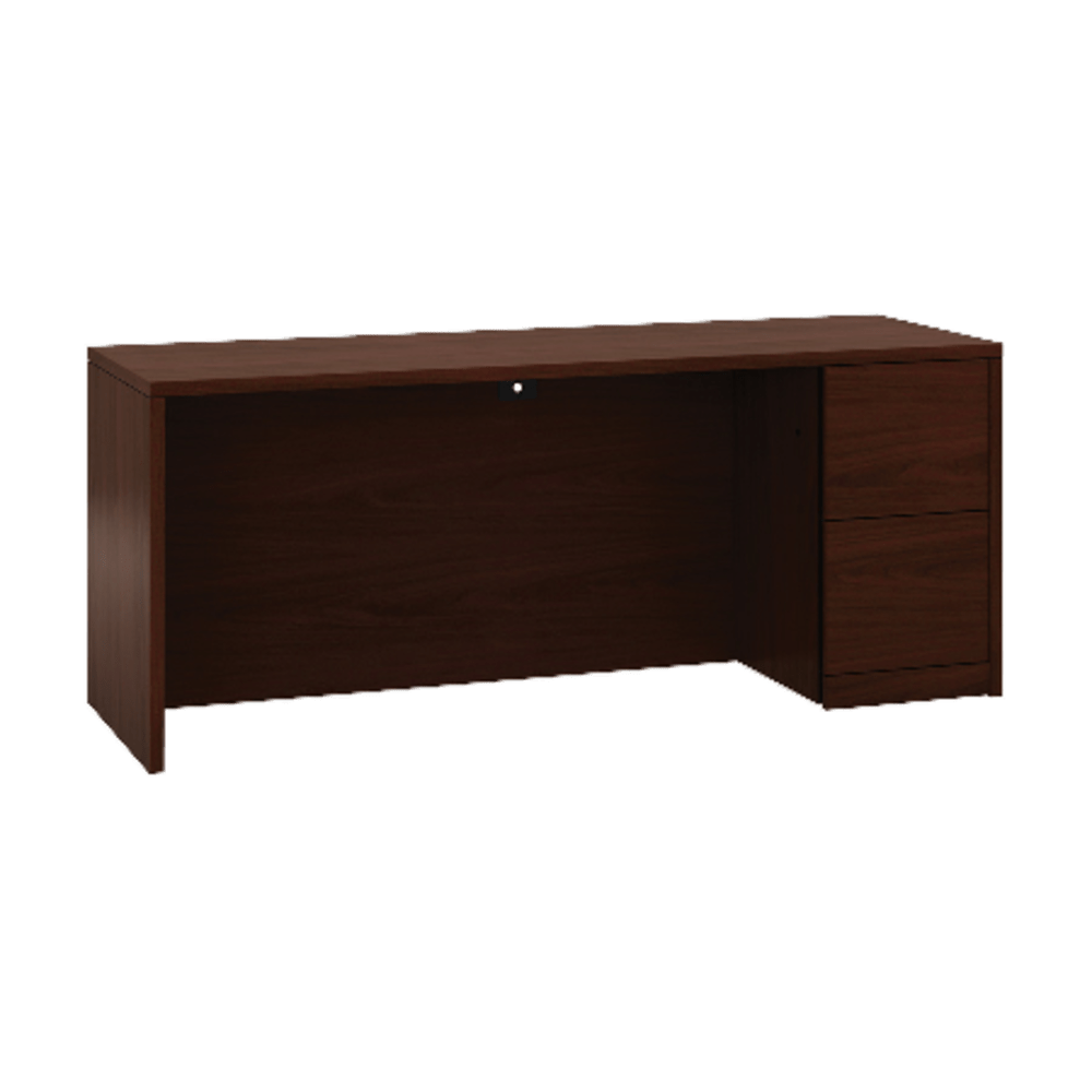 HON 10500 72inW Computer Desk Credenza With Right-Pedestal, Mahogany