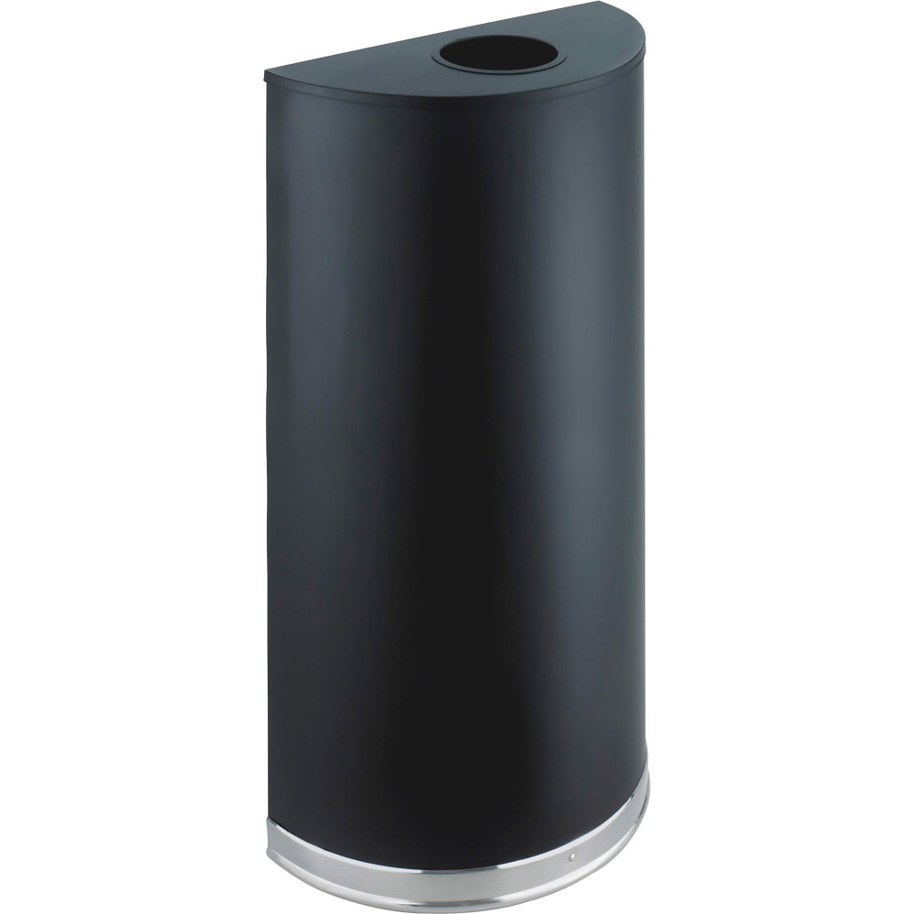 Safco Half-Round Receptacle, 12.5 Gallons, Black