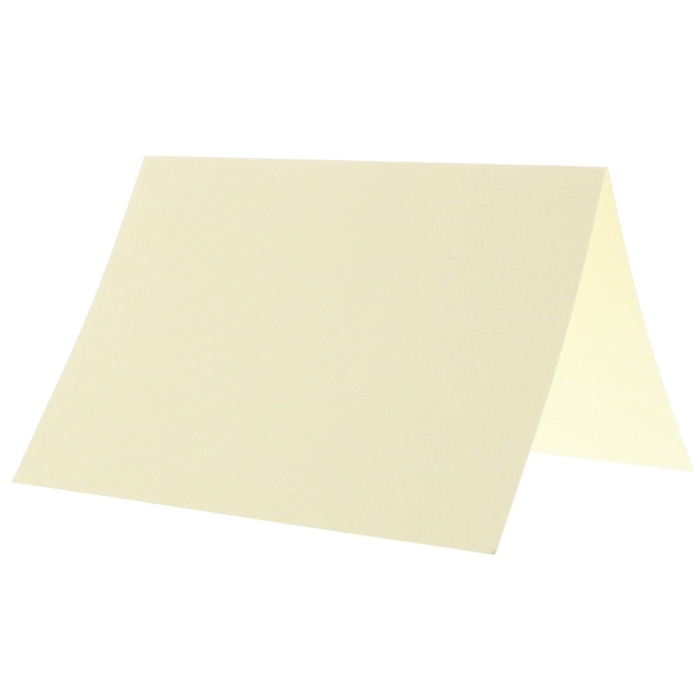 JAM Paper Blank Cards, 3 1/2in x 4 7/8in, Fold-Over, Ivory Linen, Pack Of 100