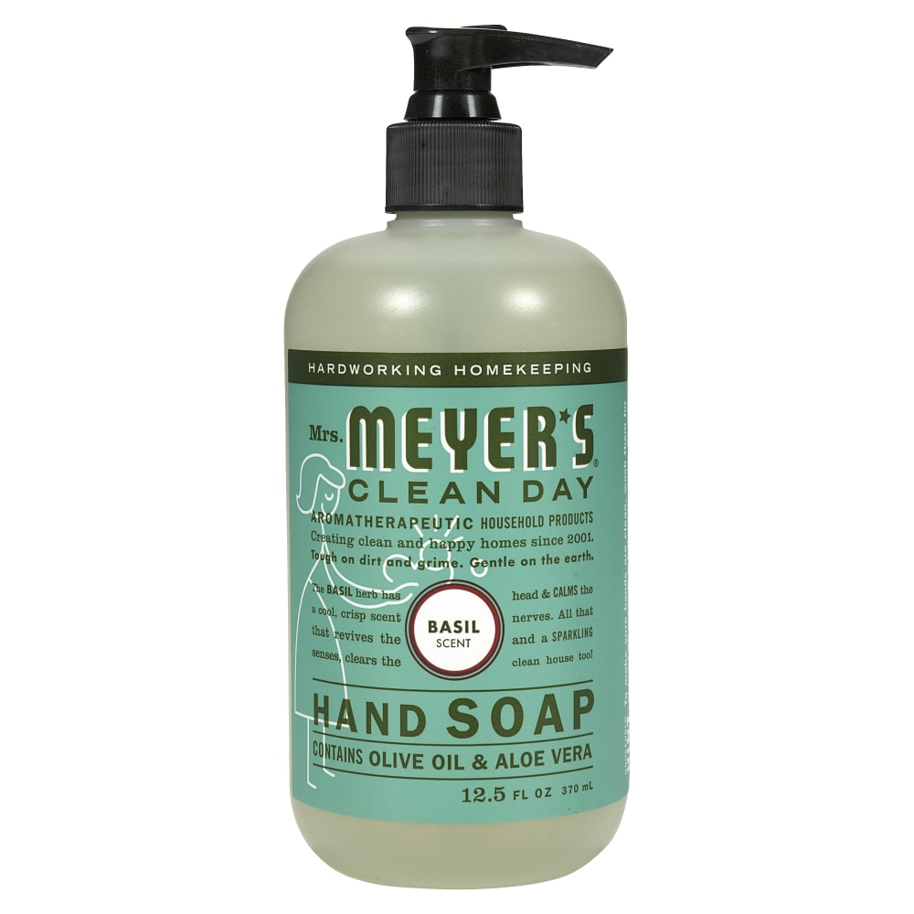 Mrs. Meyers Clean Day Liquid Hand Soap, Basil Scent, 12.5 Oz Bottle