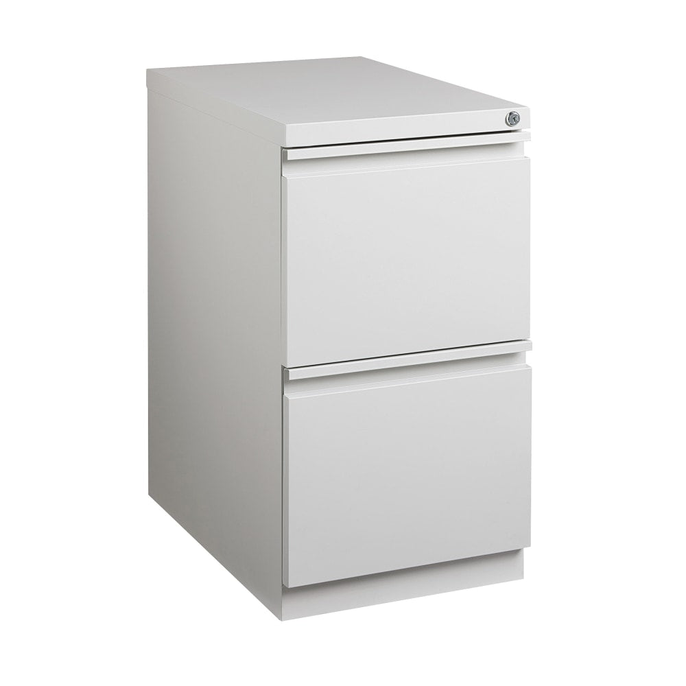 WorkPro 20inD Vertical 2-Drawer Mobile Pedestal File Cabinet, Light Gray