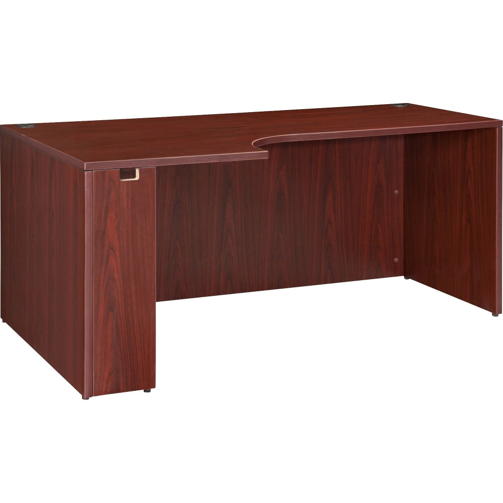 Lorell Essentials 66inW Corner Computer Desk Credenza, Left, Mahogany