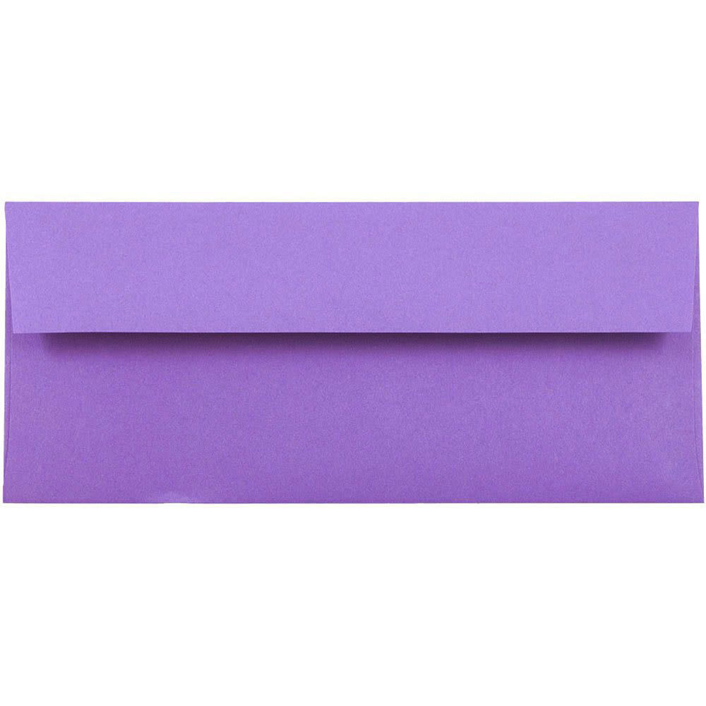 JAM Paper Stationery Set, 8 1/2in x 11in, 30% Recycled, Violet Purple, Set Of 100 Envelopes And 100 Sheets