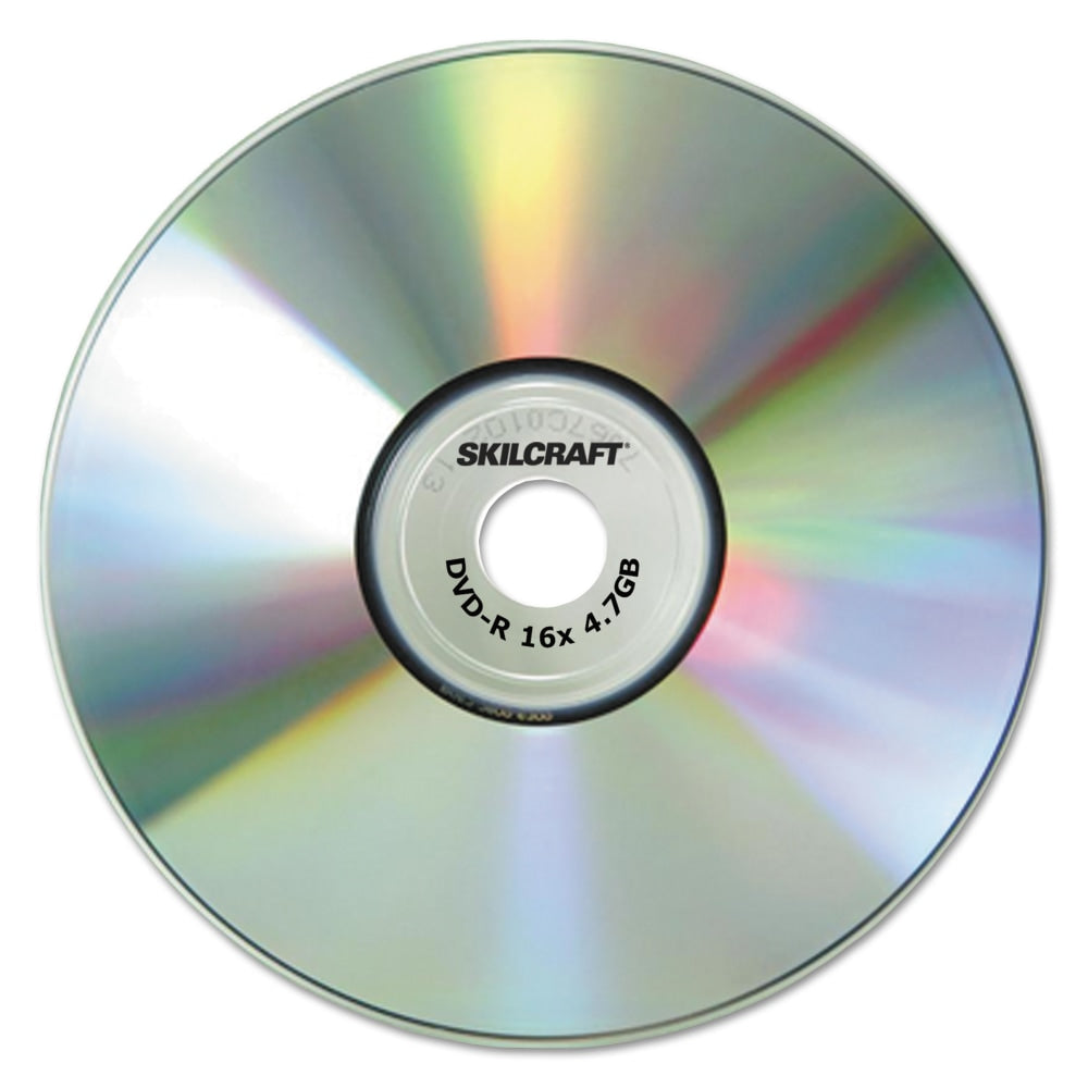 SKILCRAFT Branded Attribute DVD-R Media Discs, Pack of 25 Discs (AbilityOne 7045015155372)