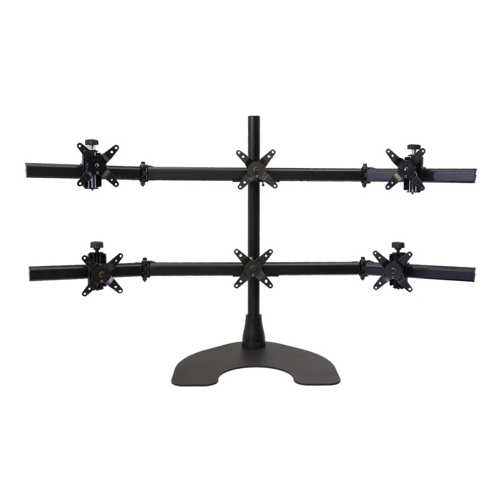 Ergotech 100-D28-B33 - Stand (handle, pole, 6 pivots, stand base) - for 6 LCD displays - black - screen size: 17in-24in - desktop stand