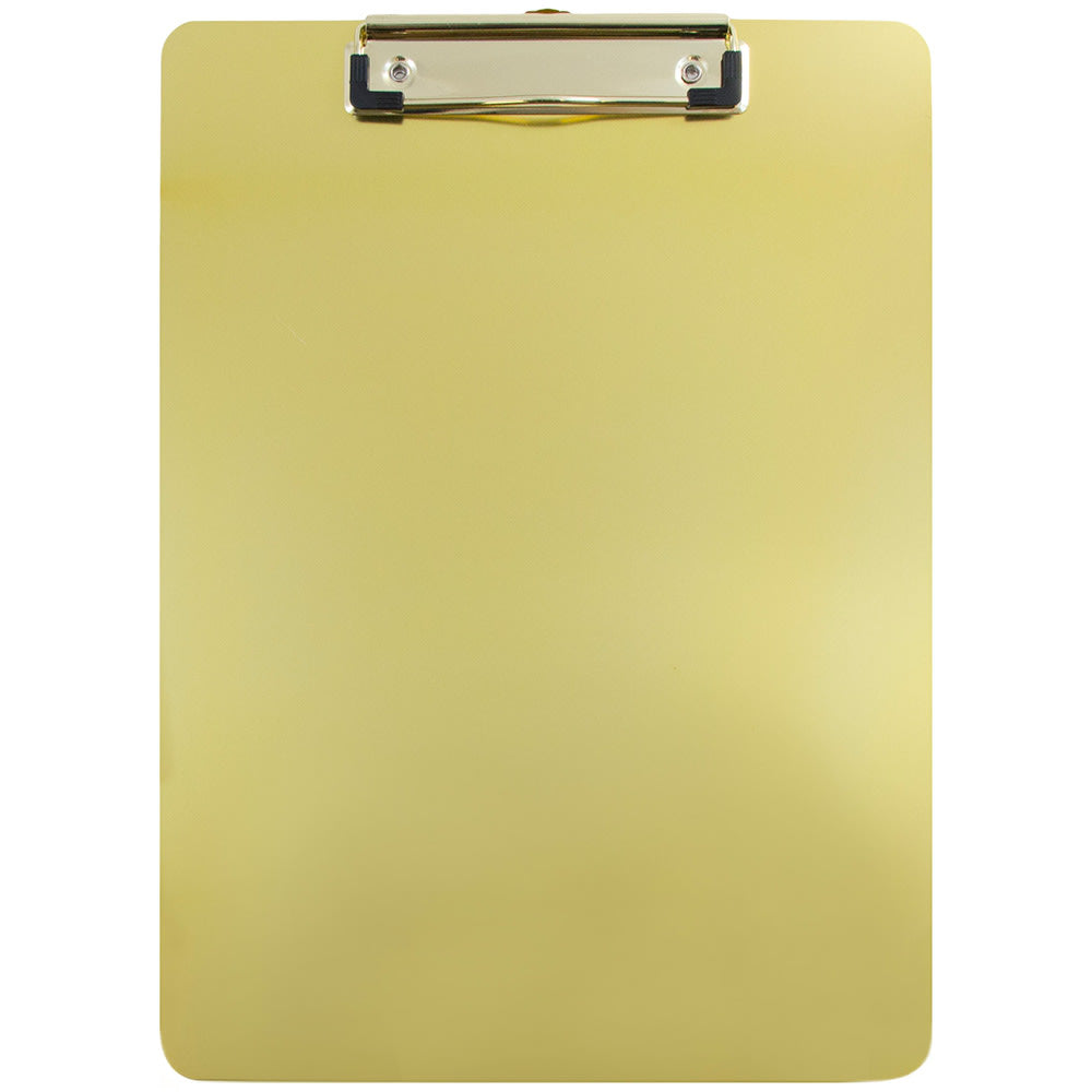 JAM Paper Aluminum Clipboard, 9in x 12-1/2in, Gold