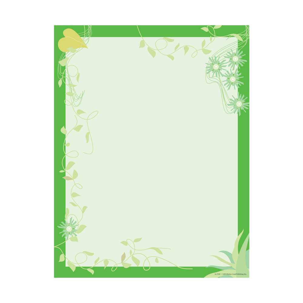 Barker Creek Computer Paper, 8 1/2in x 11in, Go Green, Pack Of 50 Sheets