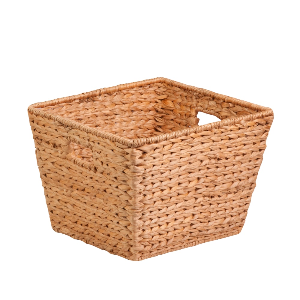 Honey-Can-Do Water Hyacinth Basket, Medium Size, 12in x 12in x 15 3/4in, Brown/Natural