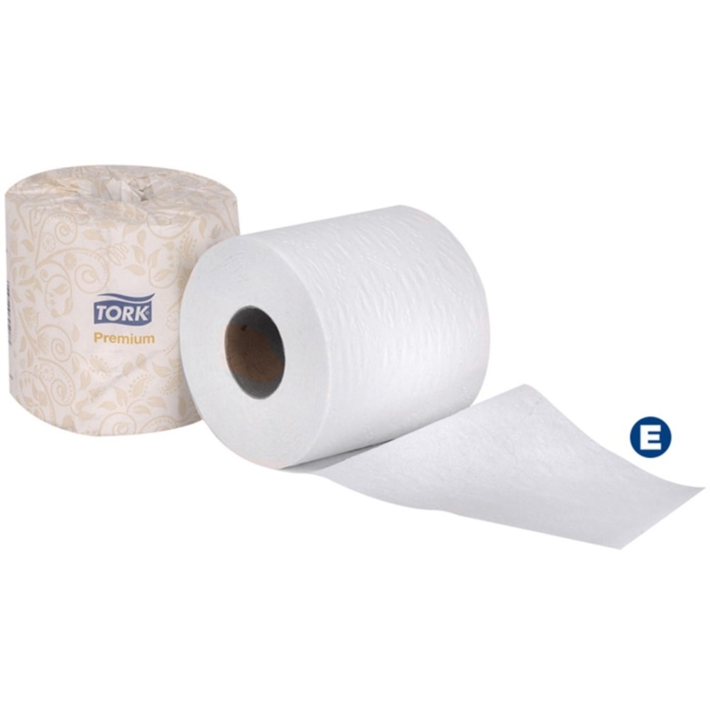 Tork Premium Bath Tissue Roll, 2-Ply - 2 Ply3.75in - 450 Sheets/Roll - 4.35in Roll Diameter - White - 450 Rolls Per Container - 80 / Carton