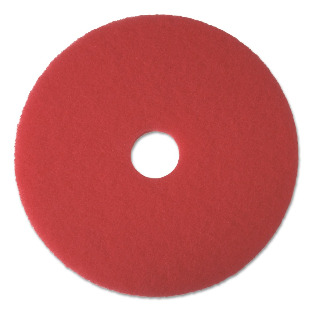 Boardwalk Buffing Floor Pads, 18in, Red, Pack Of 5 Pads