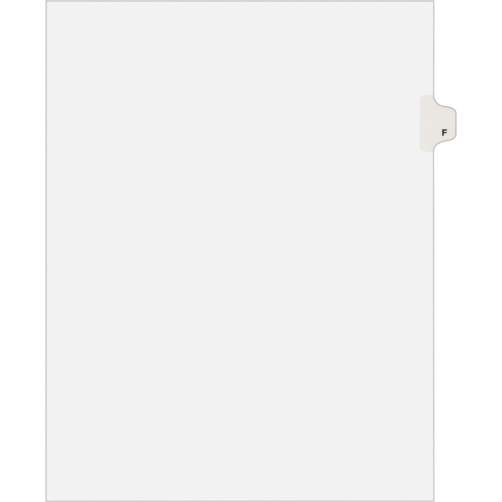 Avery 30% Recycled Side-Tab Legal Exhibit Dividers, Tab Title F, Pack Of 25