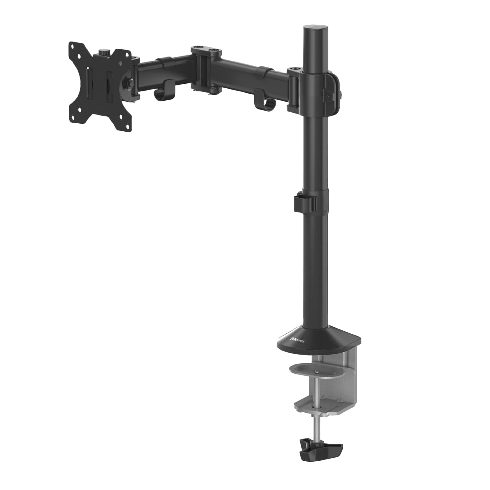 Fellowes Reflex Single Monitor Arm For Monitors Up To 32in, 17-1/2inH x 4-5/8inW x 16-5/8inD, Black