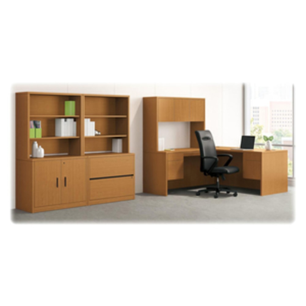 HON Box/File Kneespace 60inW Computer Desk Credenza, Harvest