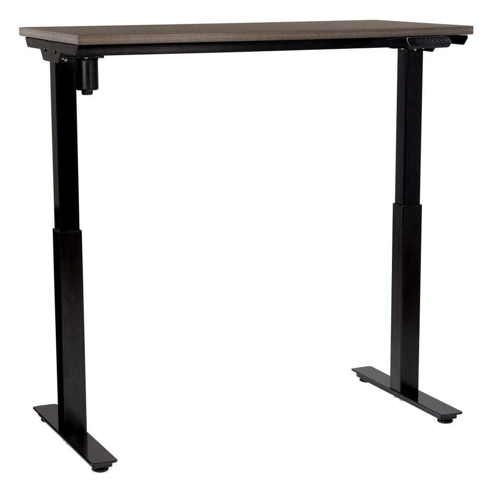 Office Star Pro Line II Prado 2-Stage 1-Motor Height-Adjustable Table, 48in x 47-3/4in, Urban Walnut/Black