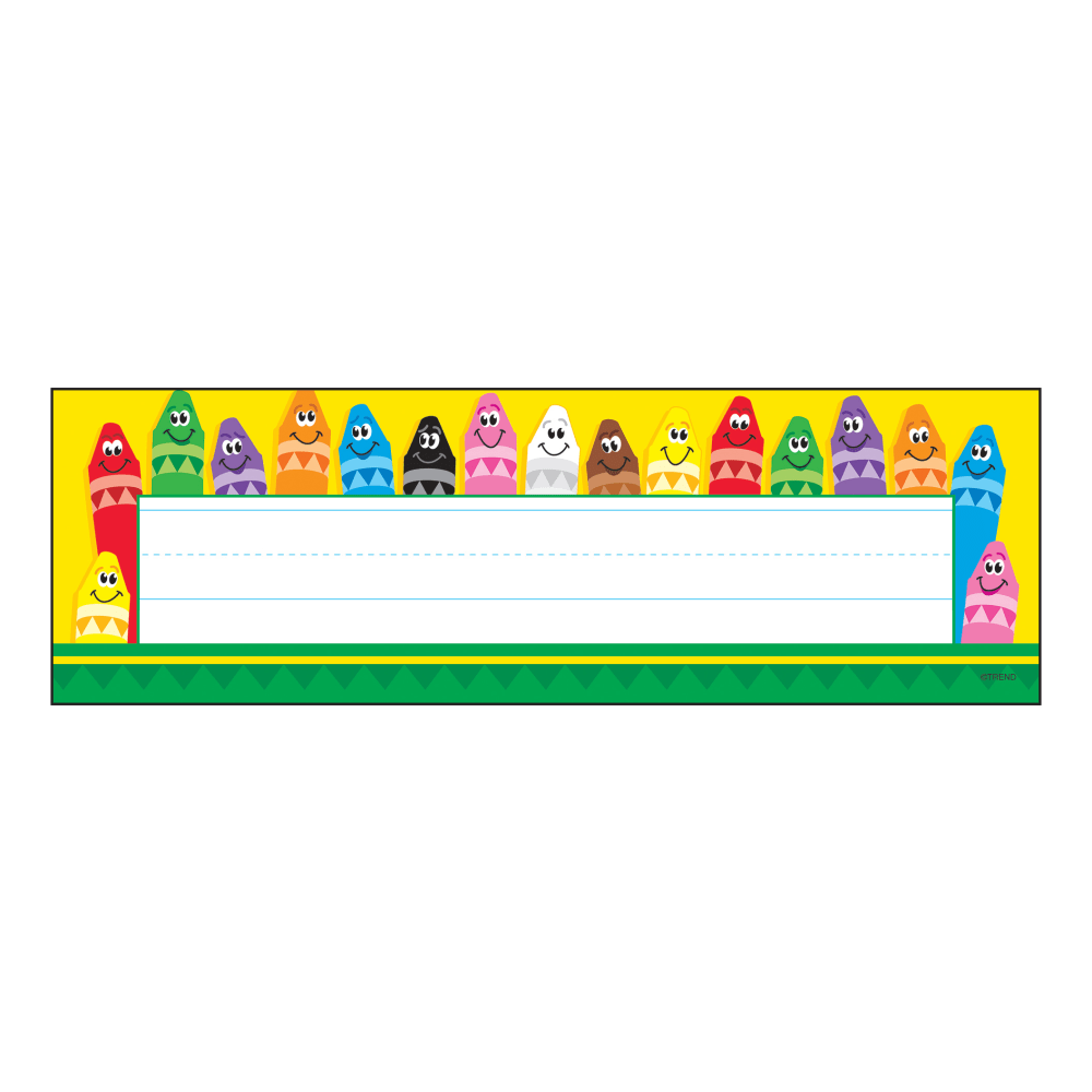 TREND Desk Toppers Name Plates, 2-7/8in x 9-1/2in, Colorful Crayons, Pack Of 36